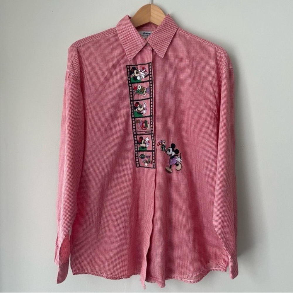 Vintage DISNEY Mickie & Minnie Mouse Embroidered Shirt